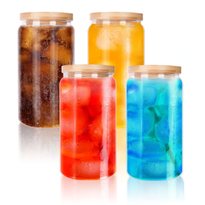 Drikkeglas med bambuslåg