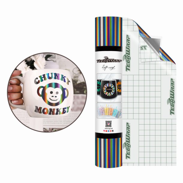 (Bubble Free) Holographic Glossy Rainbow Adhesive Vinyl