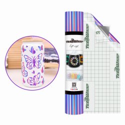 (Bubble Free) Holographic Glossy Rainbow Adhesive Vinyl