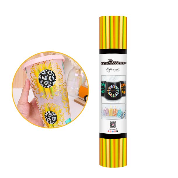 (Bubble Free) Holographic Glossy Rainbow Adhesive Vinyl