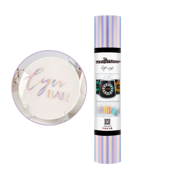 (Bubble Free) Holographic Glossy Rainbow Adhesive Vinyl