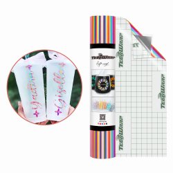 (Bubble Free) Holographic Glossy Rainbow Adhesive Vinyl