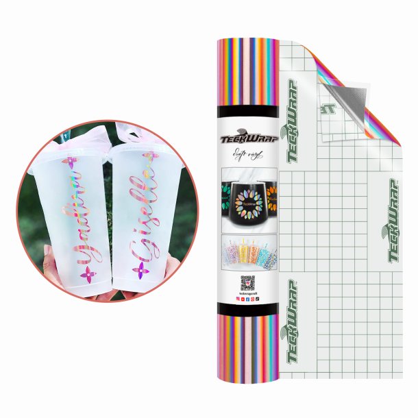 (Bubble Free) Holographic Glossy Rainbow Adhesive Vinyl