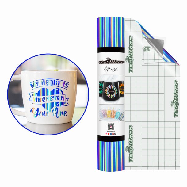 (Bubble Free) Holographic Glossy Rainbow Adhesive Vinyl